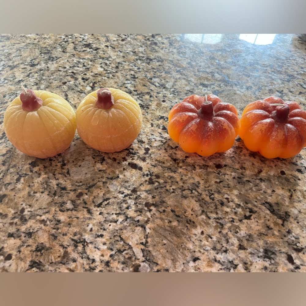 Set of Decorative Pumpkin Candles